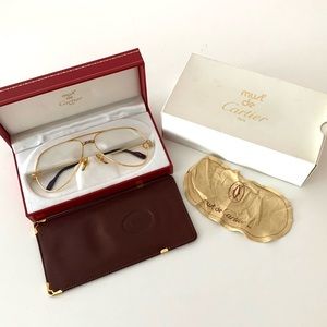 Cartier Santos Gold Glasses